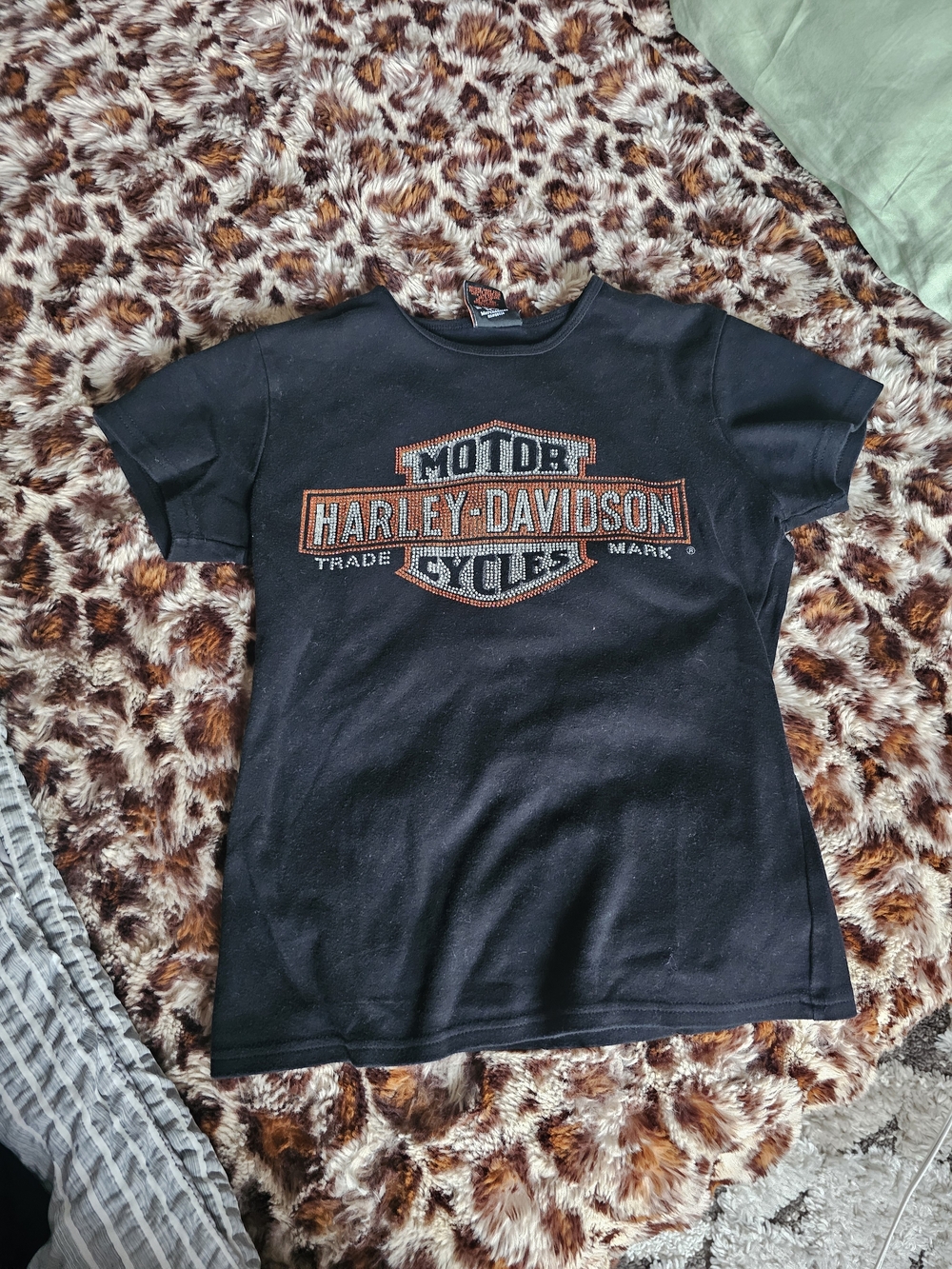 Harley-Davidson Black Logo Rhinestone Tee